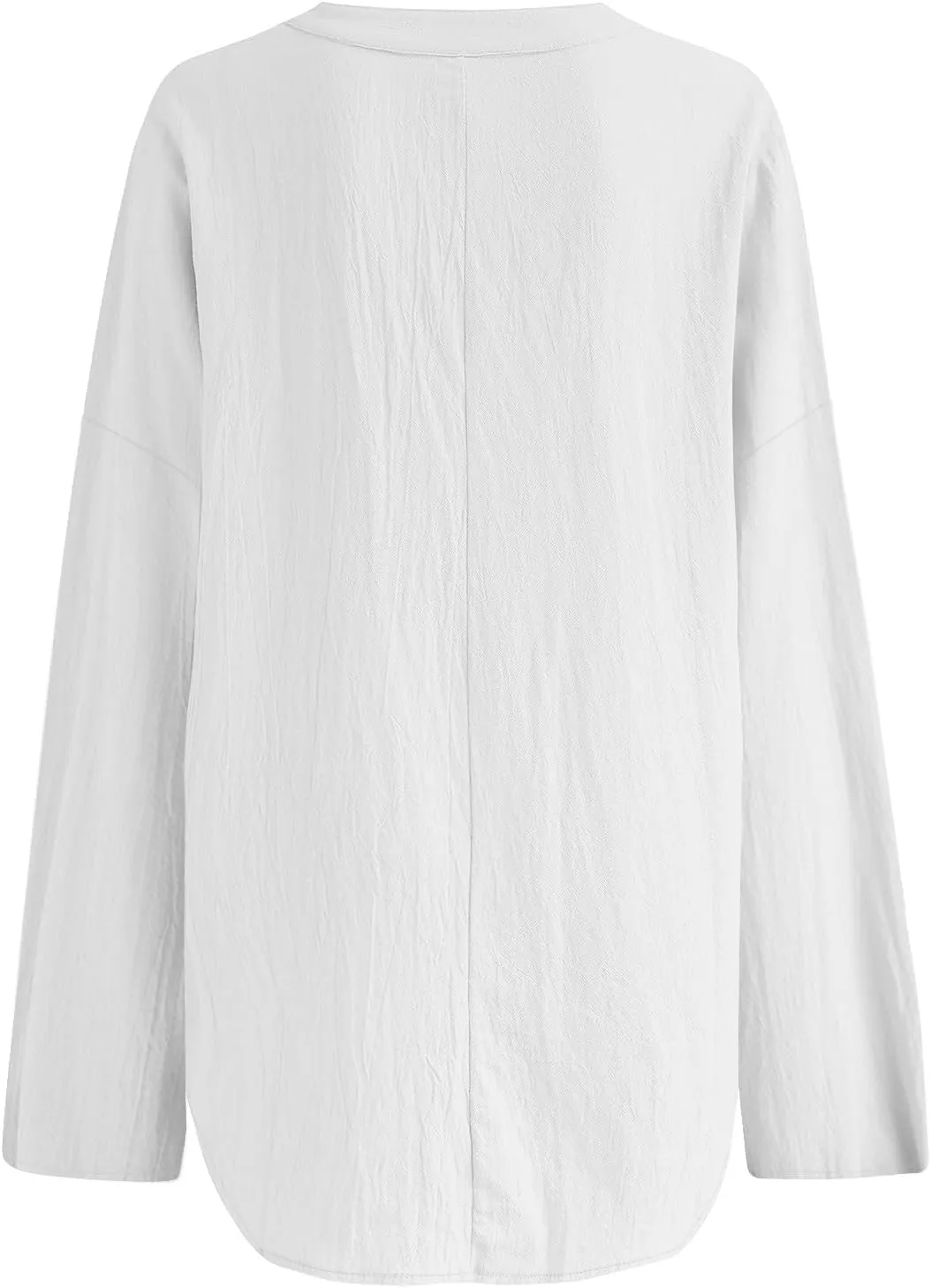 Linen Shirts for Women Summer Notch V Neck Tops Plus Loose Fit 3/4 Long Sleeve Tunic Blouses Casual Tees 2024 Outfits