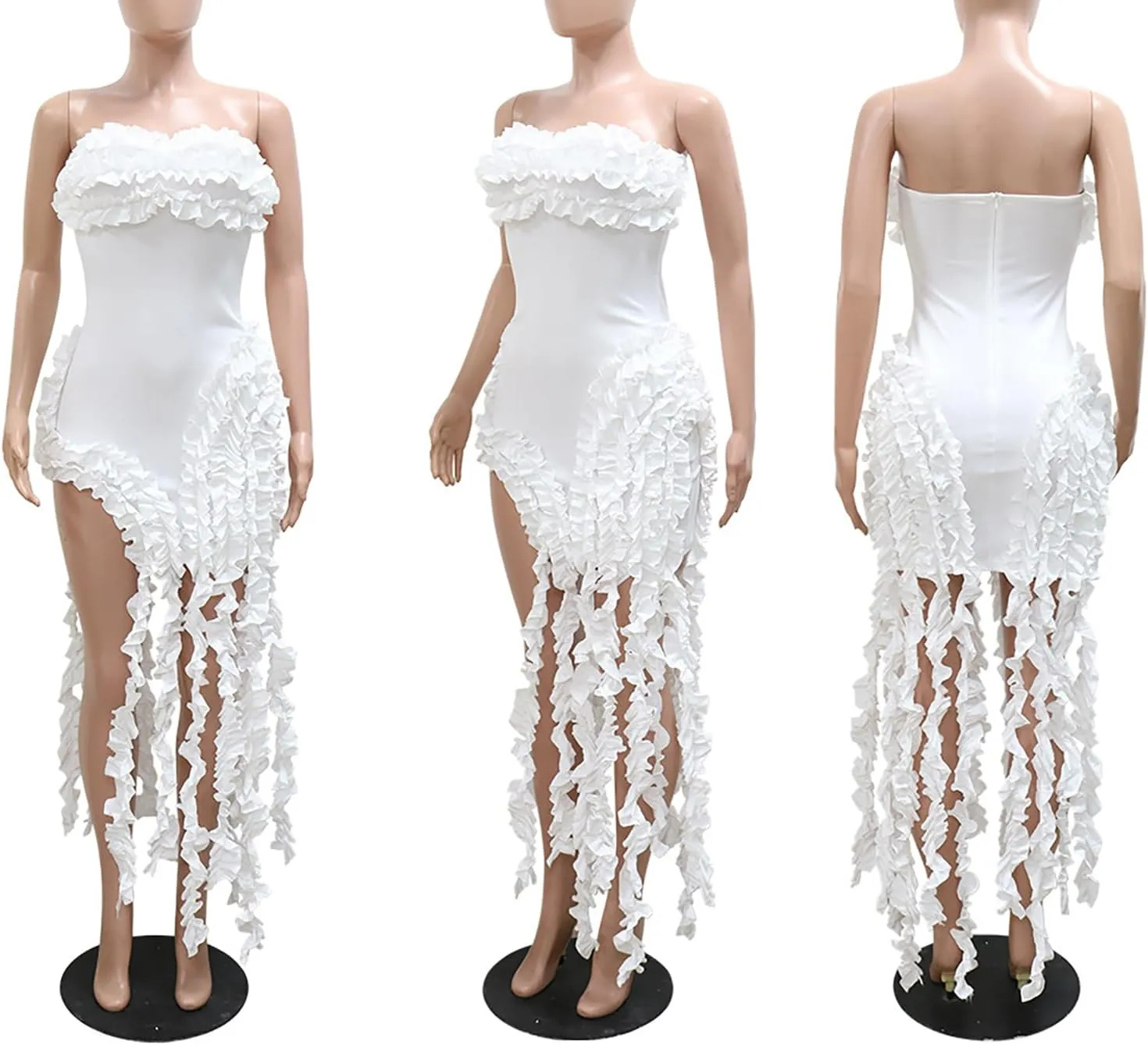 LKOUS Womens Wedding Dresses for Bride 2024, Irregularly Tube Club Party Dress