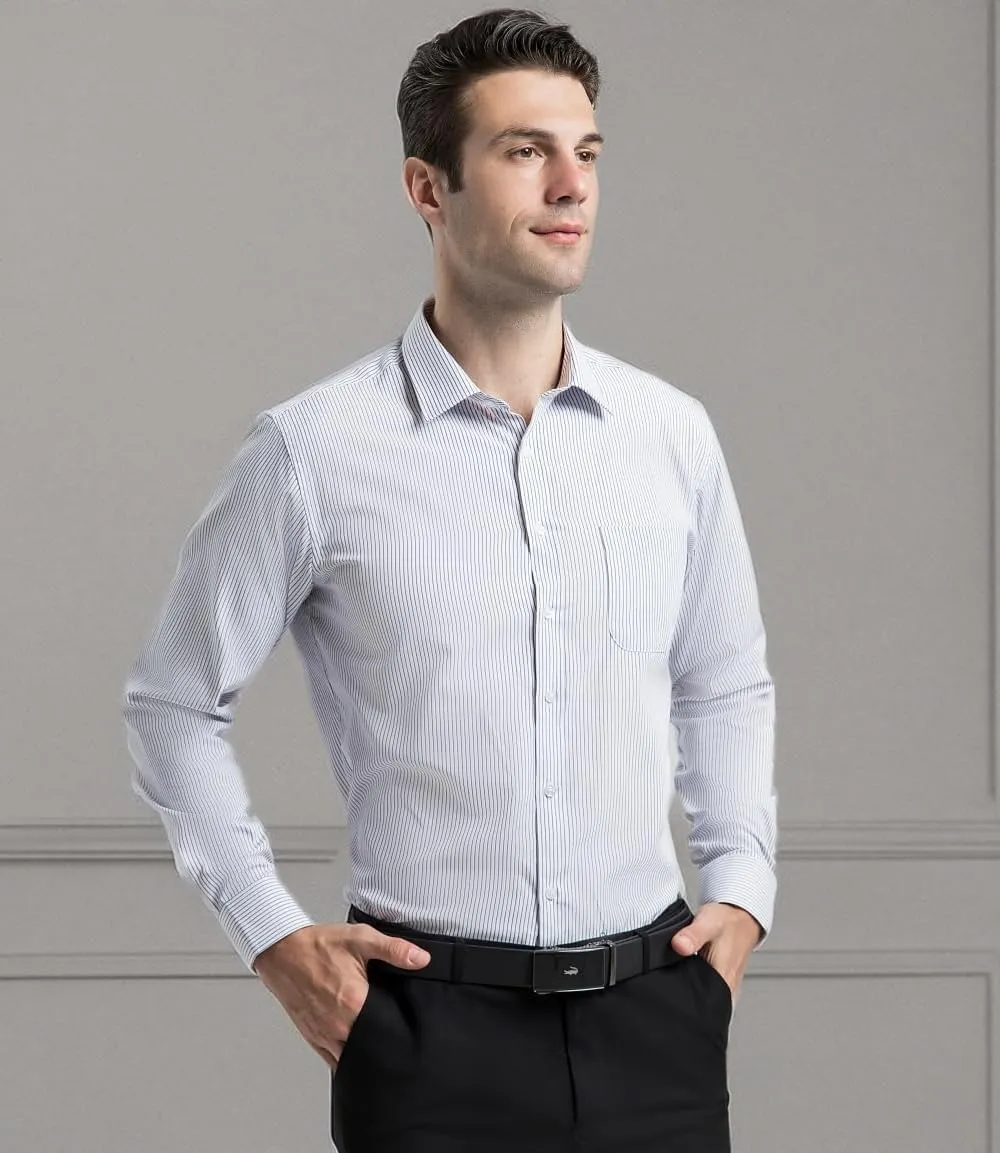 Long Sleeve Dress Shirts for Men - Regular-Fit Casual Button-Down Shirt with Pockets