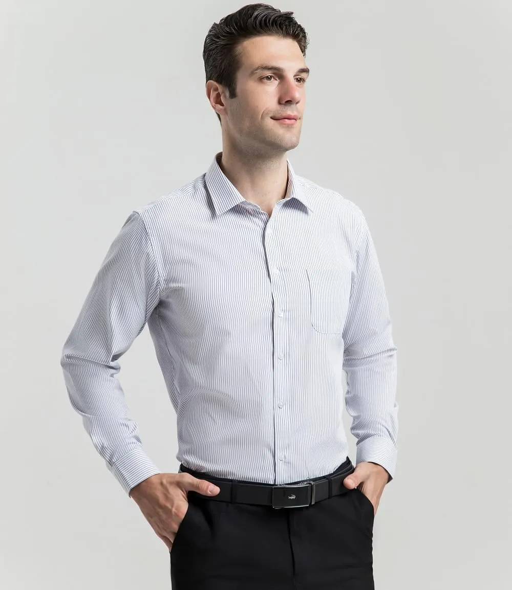 Long Sleeve Dress Shirts for Men - Regular-Fit Casual Button-Down Shirt with Pockets