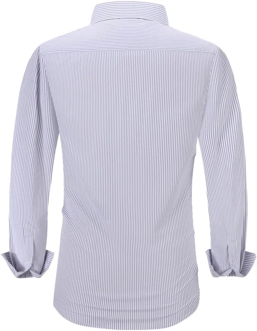 Long Sleeve Dress Shirts for Men - Regular-Fit Casual Button-Down Shirt with Pockets