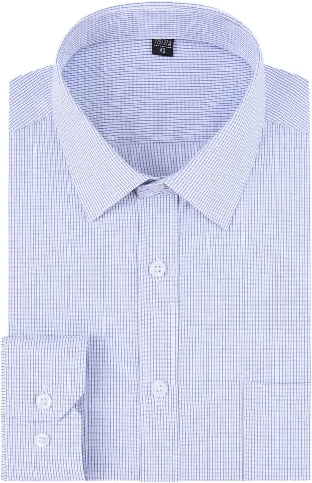 Long Sleeve Dress Shirts for Men - Regular-Fit Casual Button-Down Shirt with Pockets