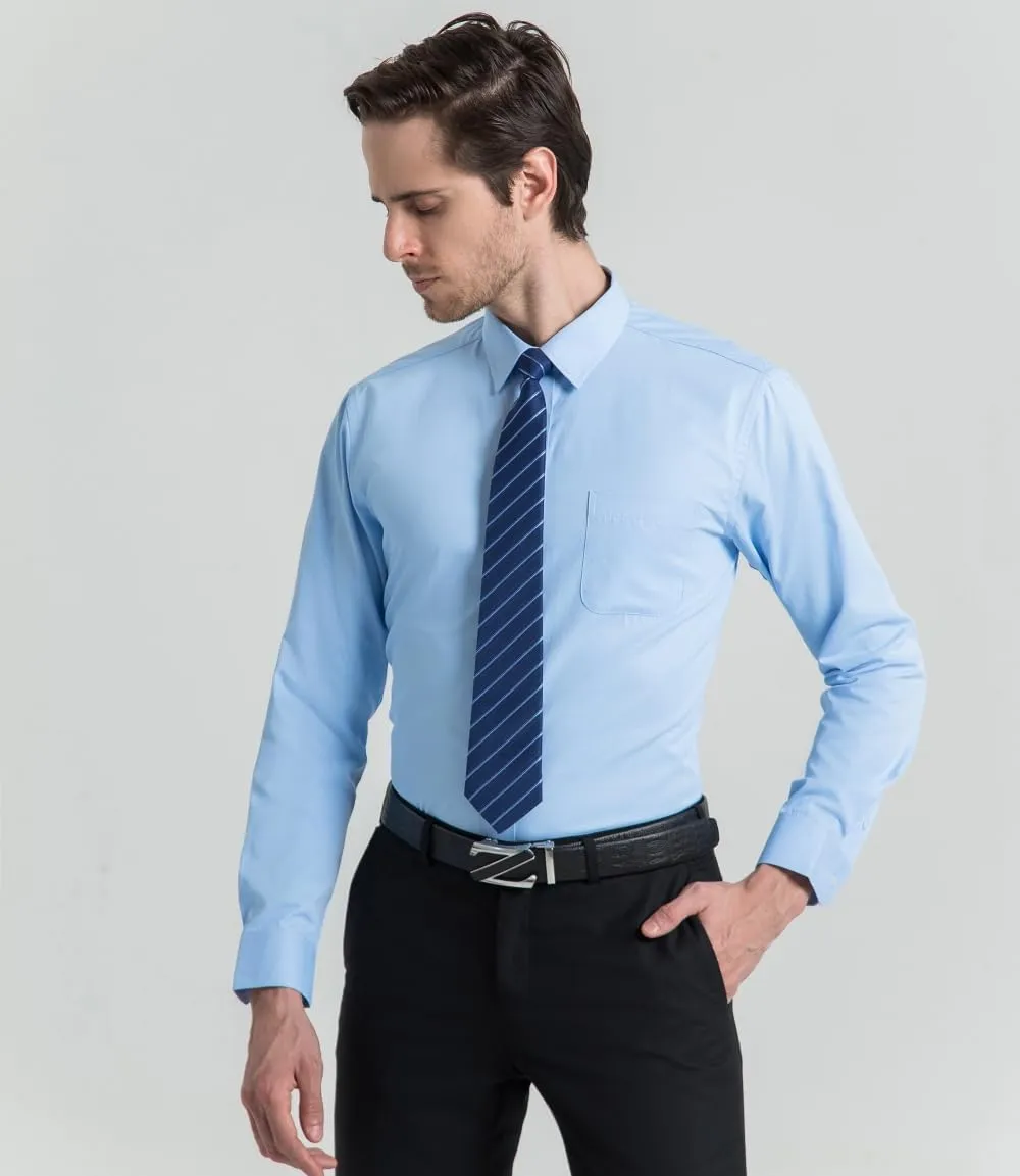 Long Sleeve Dress Shirts for Men - Regular-Fit Casual Button-Down Shirt with Pockets