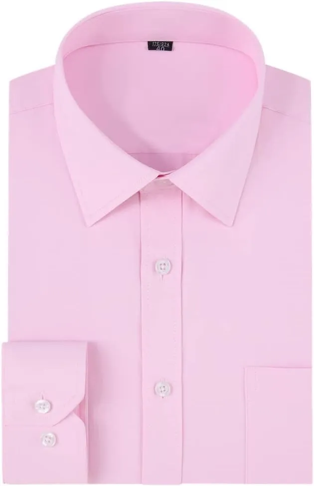 Long Sleeve Dress Shirts for Men - Regular-Fit Casual Button-Down Shirt with Pockets