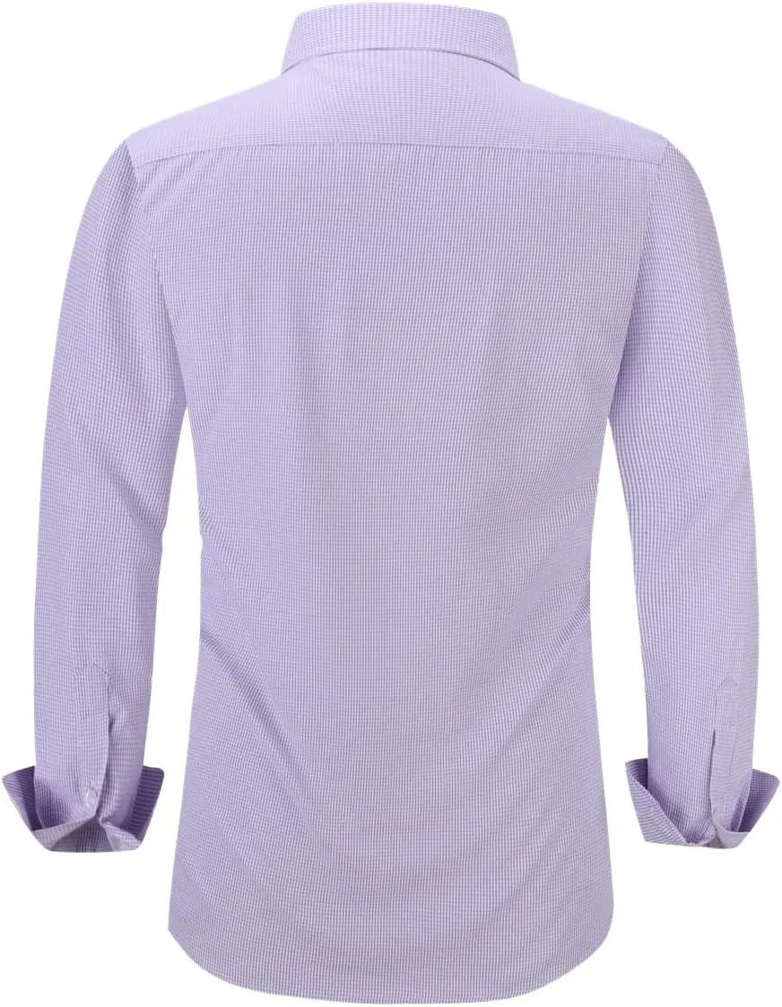 Long Sleeve Dress Shirts for Men - Regular-Fit Casual Button-Down Shirt with Pockets