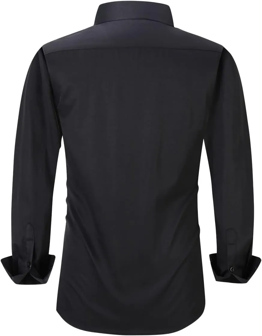 Long Sleeve Dress Shirts for Men - Regular-Fit Casual Button-Down Shirt with Pockets