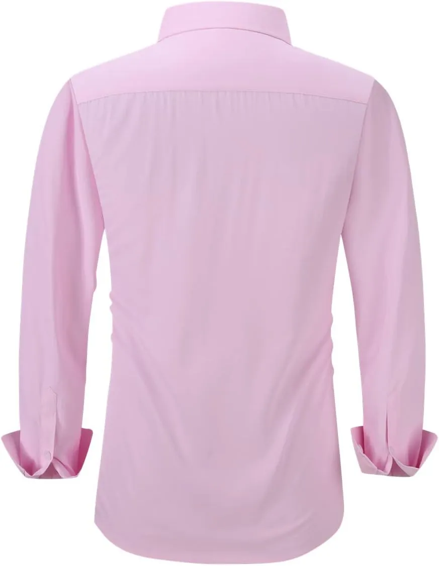 Long Sleeve Dress Shirts for Men - Regular-Fit Casual Button-Down Shirt with Pockets