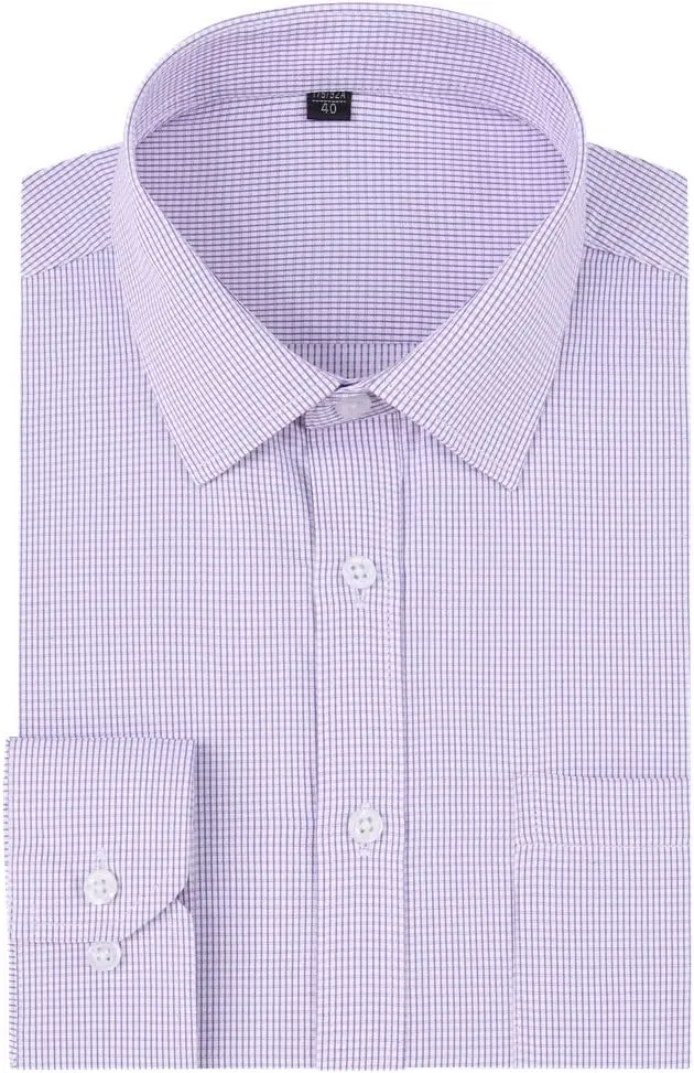Long Sleeve Dress Shirts for Men - Regular-Fit Casual Button-Down Shirt with Pockets