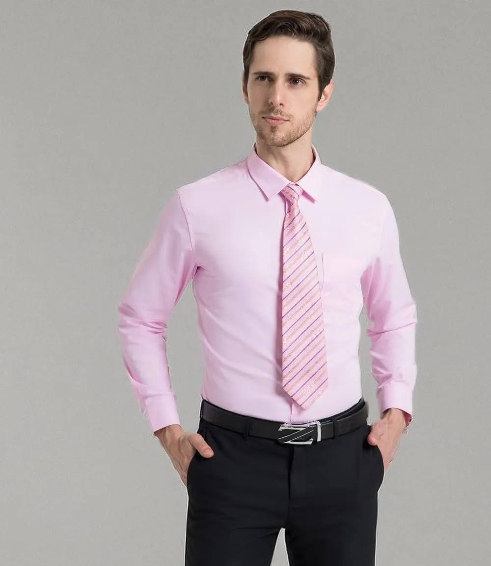 Long Sleeve Dress Shirts for Men - Regular-Fit Casual Button-Down Shirt with Pockets