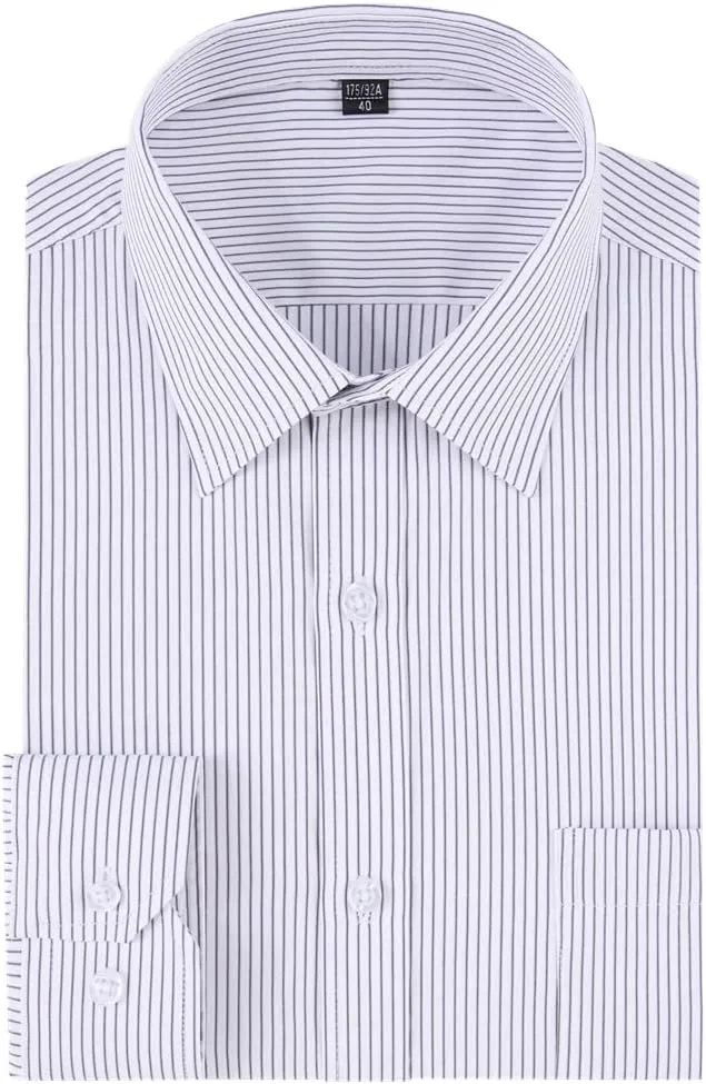 Long Sleeve Dress Shirts for Men - Regular-Fit Casual Button-Down Shirt with Pockets