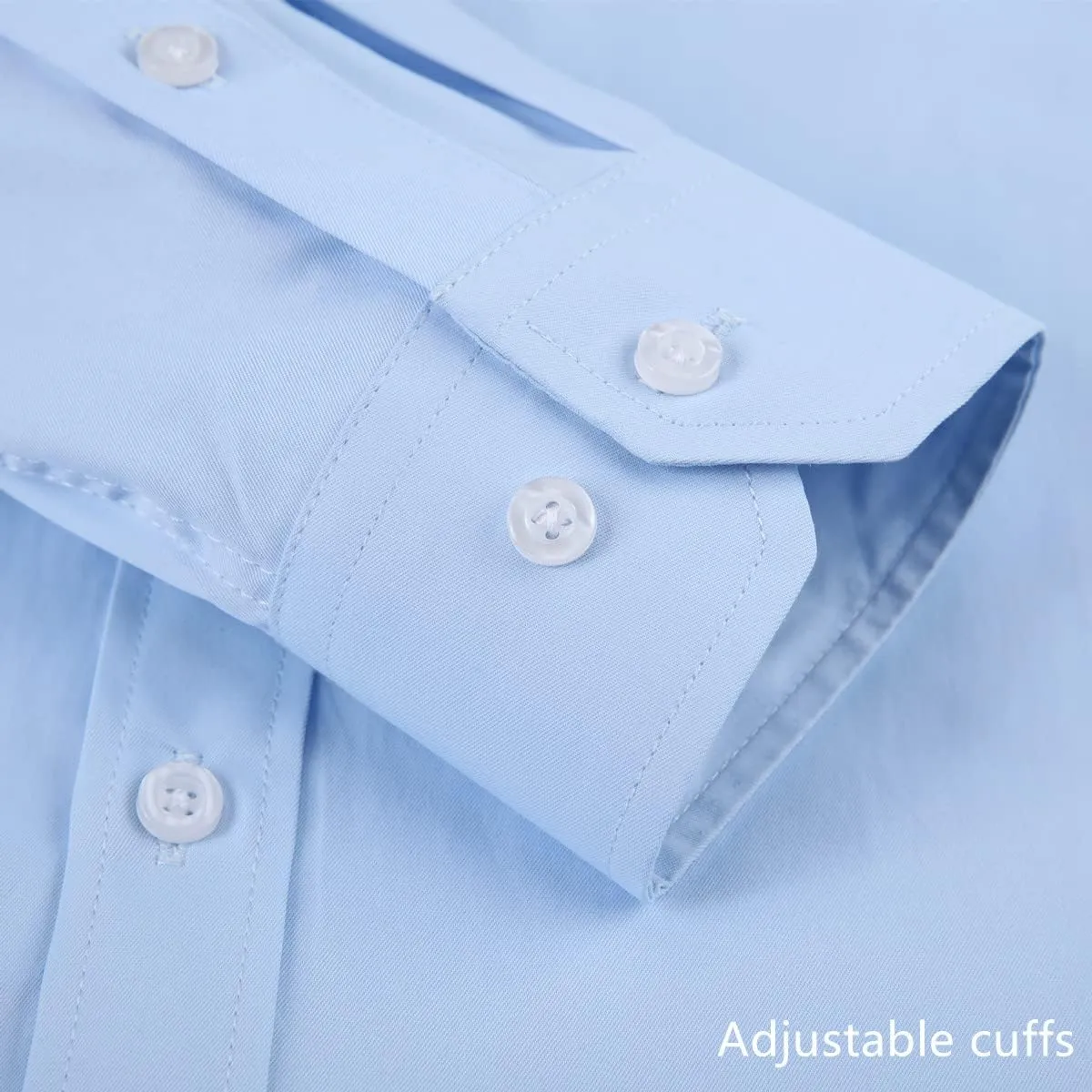 Long Sleeve Dress Shirts for Men - Regular-Fit Casual Button-Down Shirt with Pockets