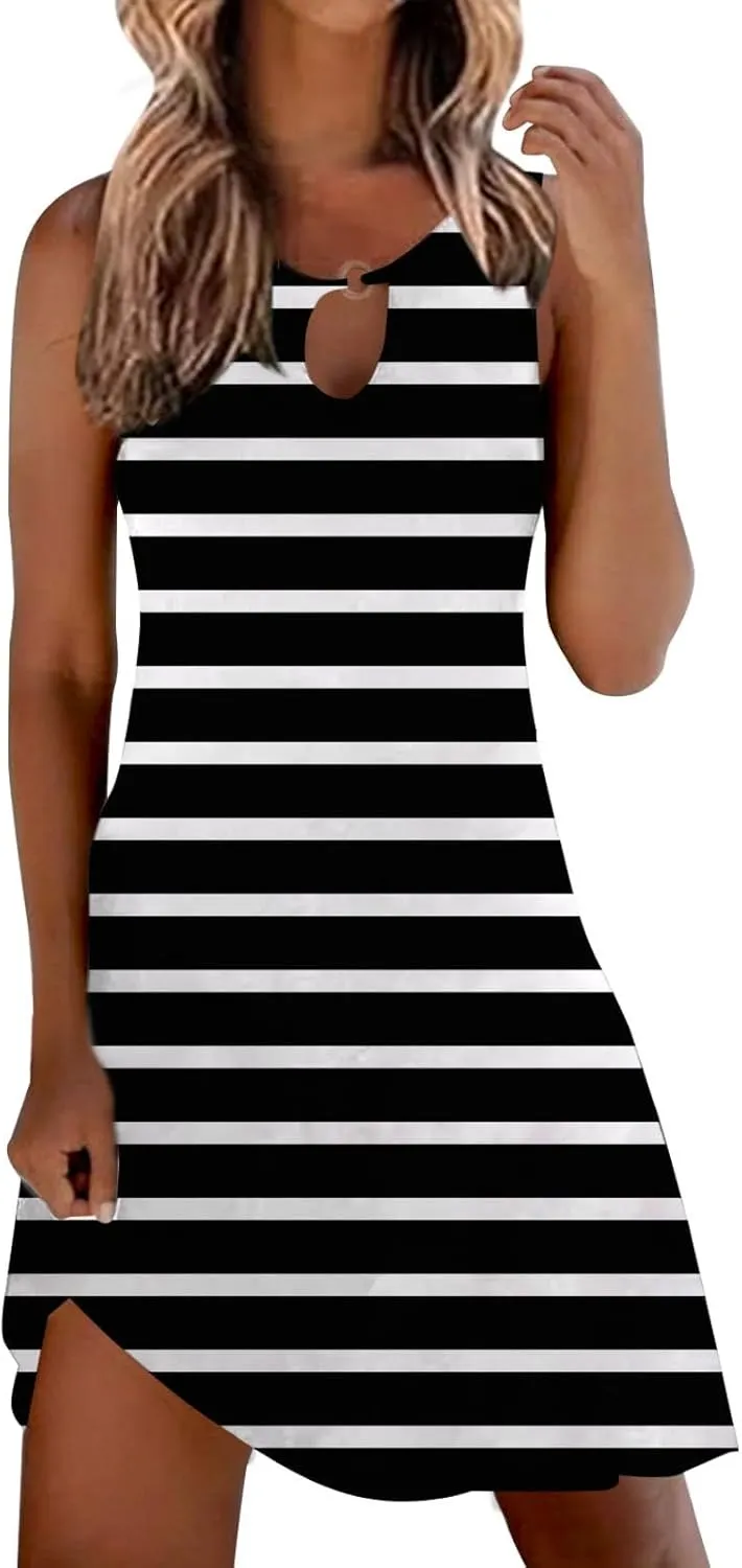 Loose Split Maxi Dresses with Pockets Sun Dresses for Women 2025 Vacation Beach Casual Summer Sundresses Sleeveless
