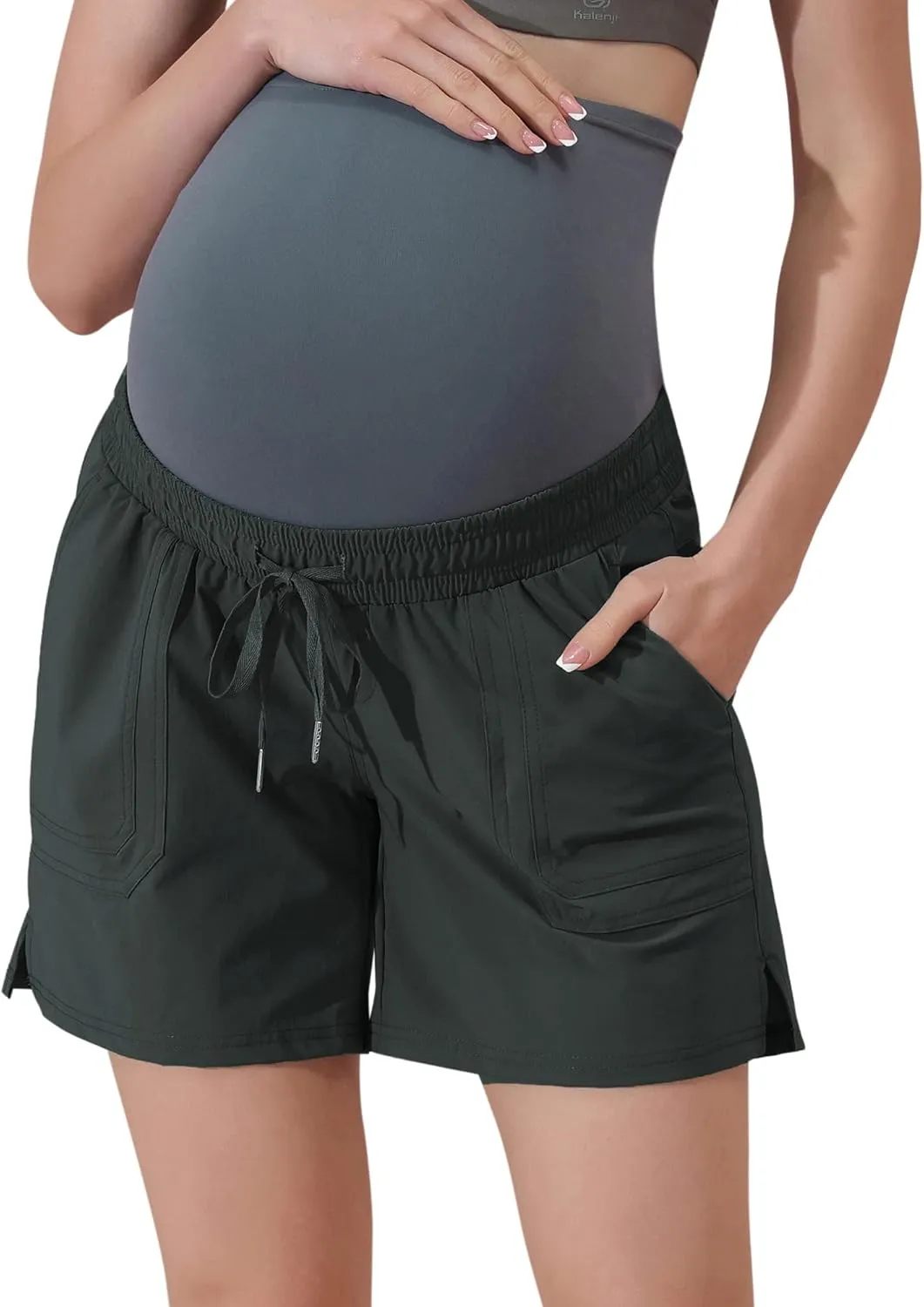 Maacie Maternity Hiking Shorts Quick Dry Waterproof 5" Workout Sports Shorts Outdoor Casual