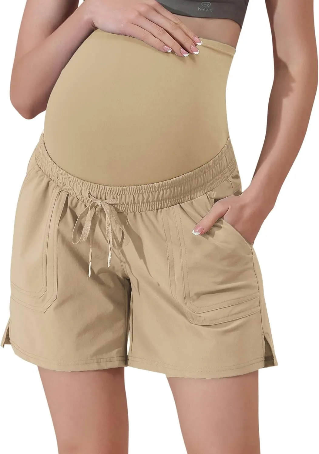 Maacie Maternity Hiking Shorts Quick Dry Waterproof 5" Workout Sports Shorts Outdoor Casual