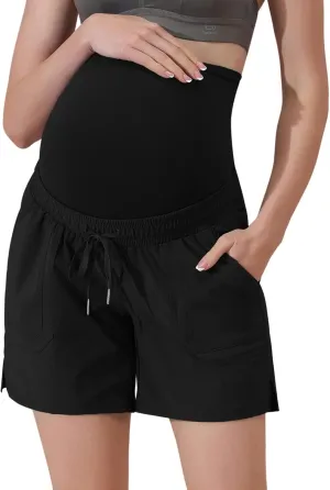 Maacie Maternity Hiking Shorts Quick Dry Waterproof 5" Workout Sports Shorts Outdoor Casual