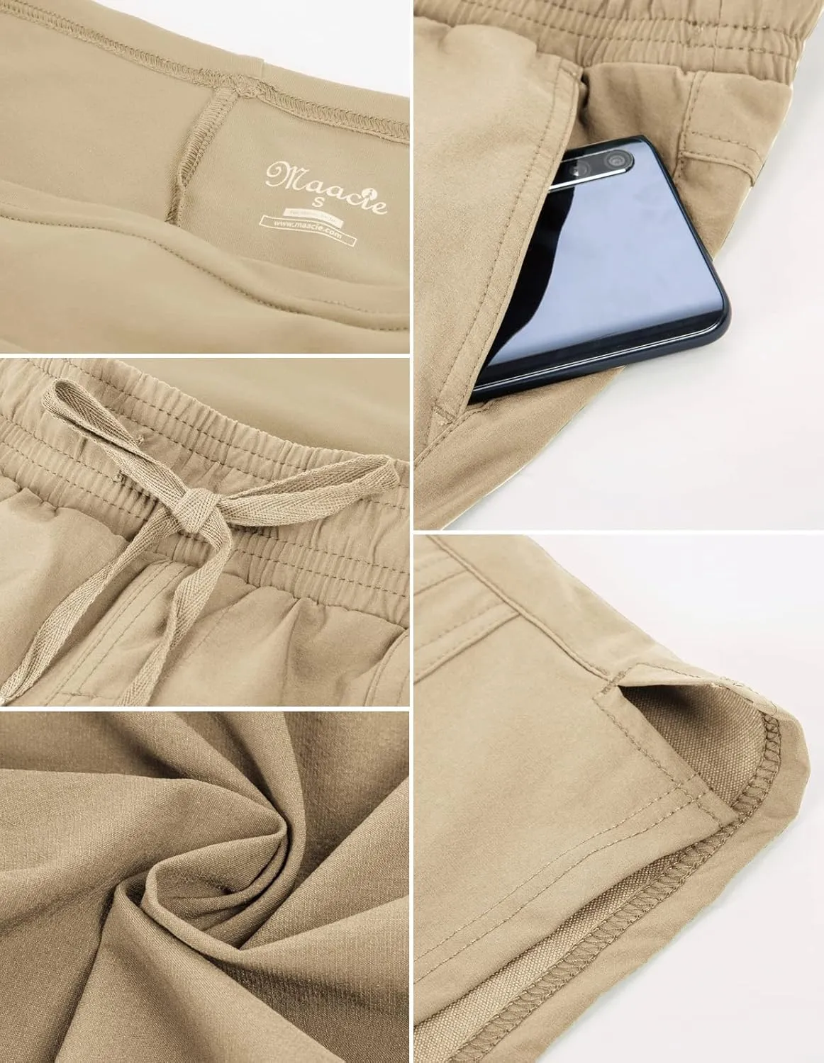 Maacie Maternity Hiking Shorts Quick Dry Waterproof 5" Workout Sports Shorts Outdoor Casual