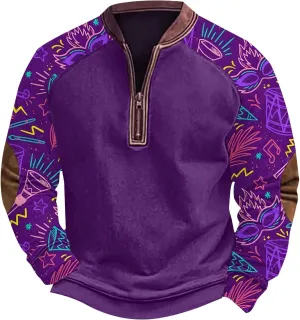 Mardi Gras Sweatshirt For Men New Orleans Nola In Mardi Gras Colors And Fleur De Lis Pullover