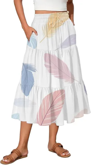 Maxi Skirts for Women 2025 Boho Flowy A-Line High Waist Long Skirt Trendy