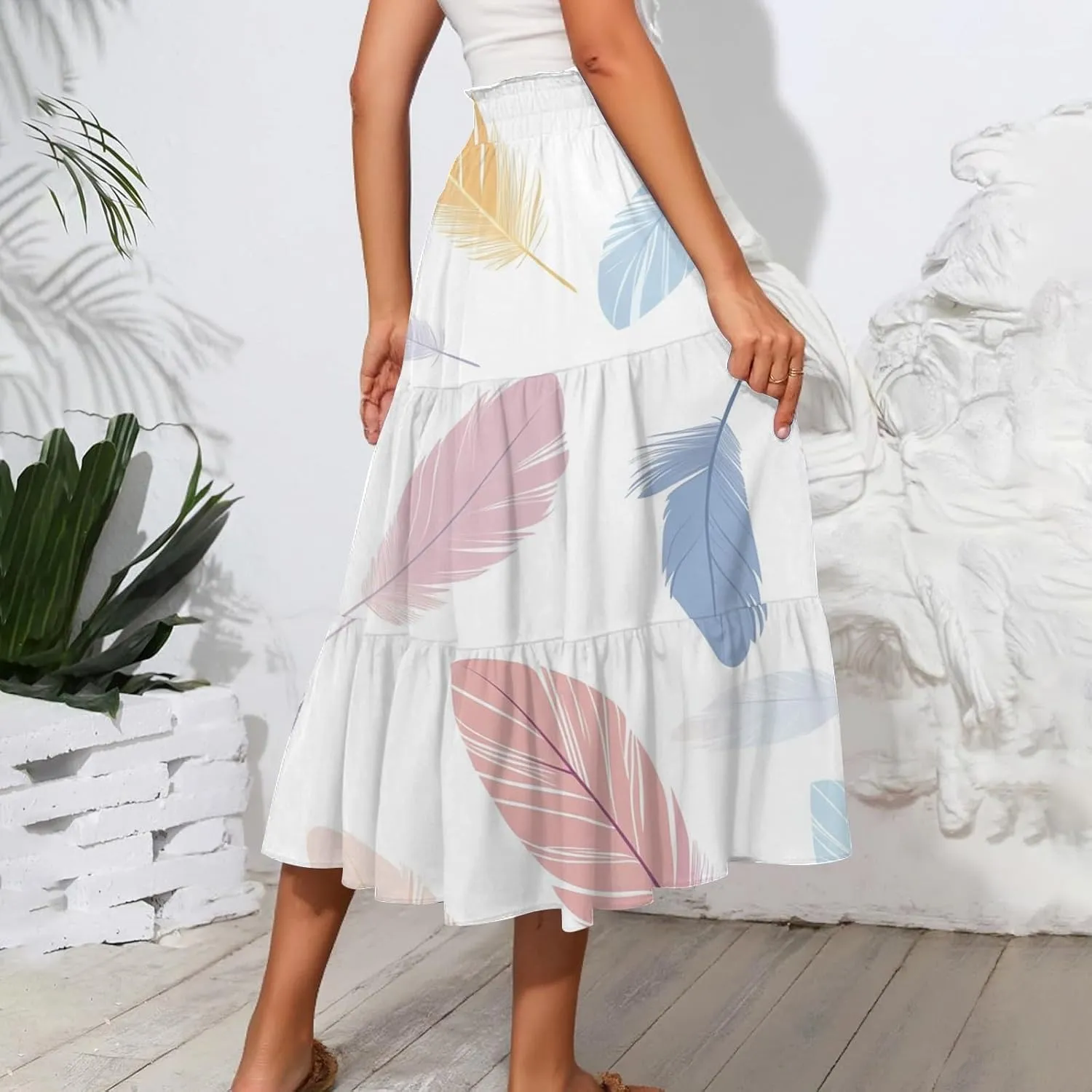 Maxi Skirts for Women 2025 Boho Flowy A-Line High Waist Long Skirt Trendy
