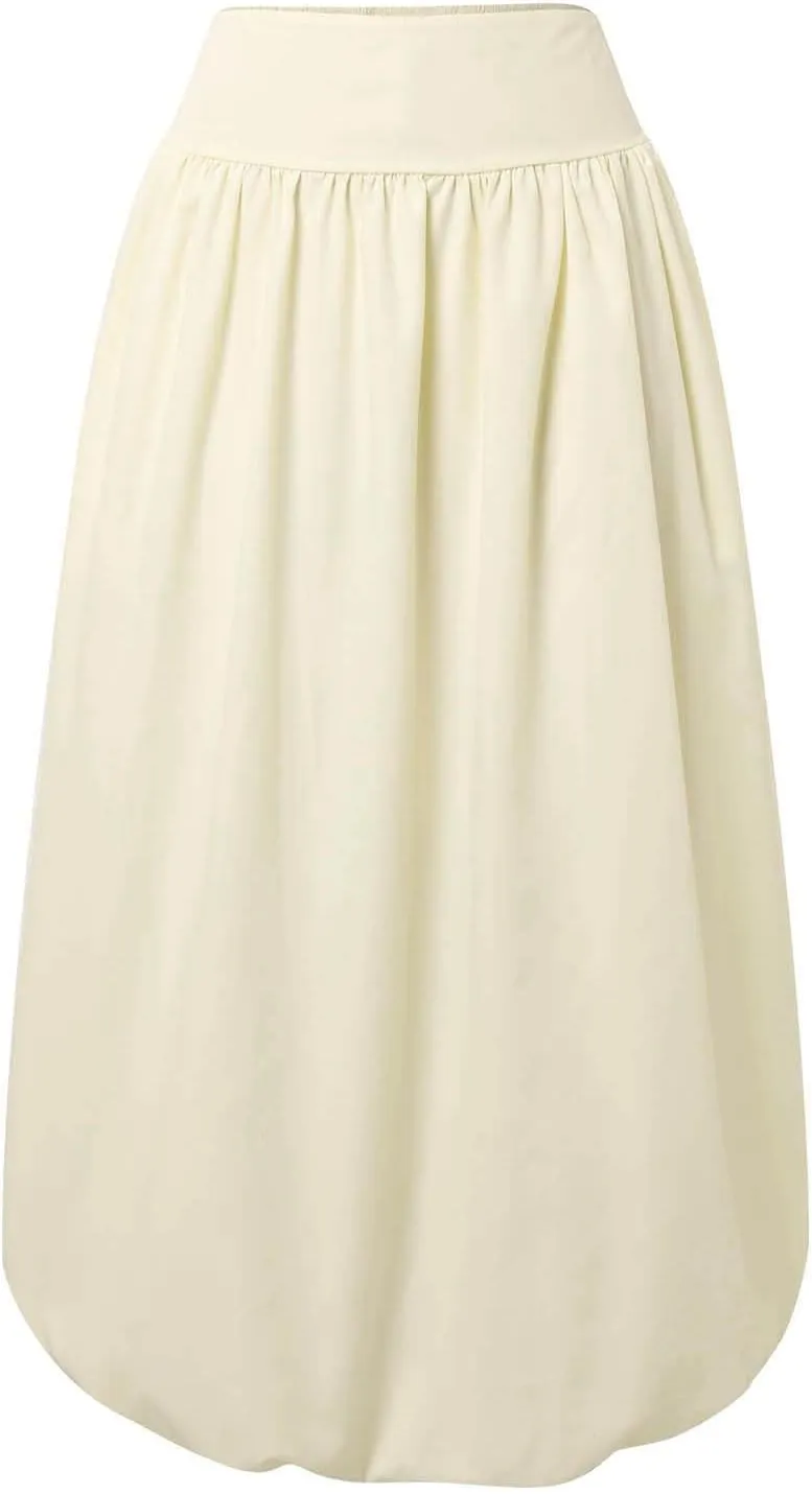 Maxi Skirts for Women 2025 Summer Vacation Flowy Elastic High Waisted Swing A Line Long Skirt