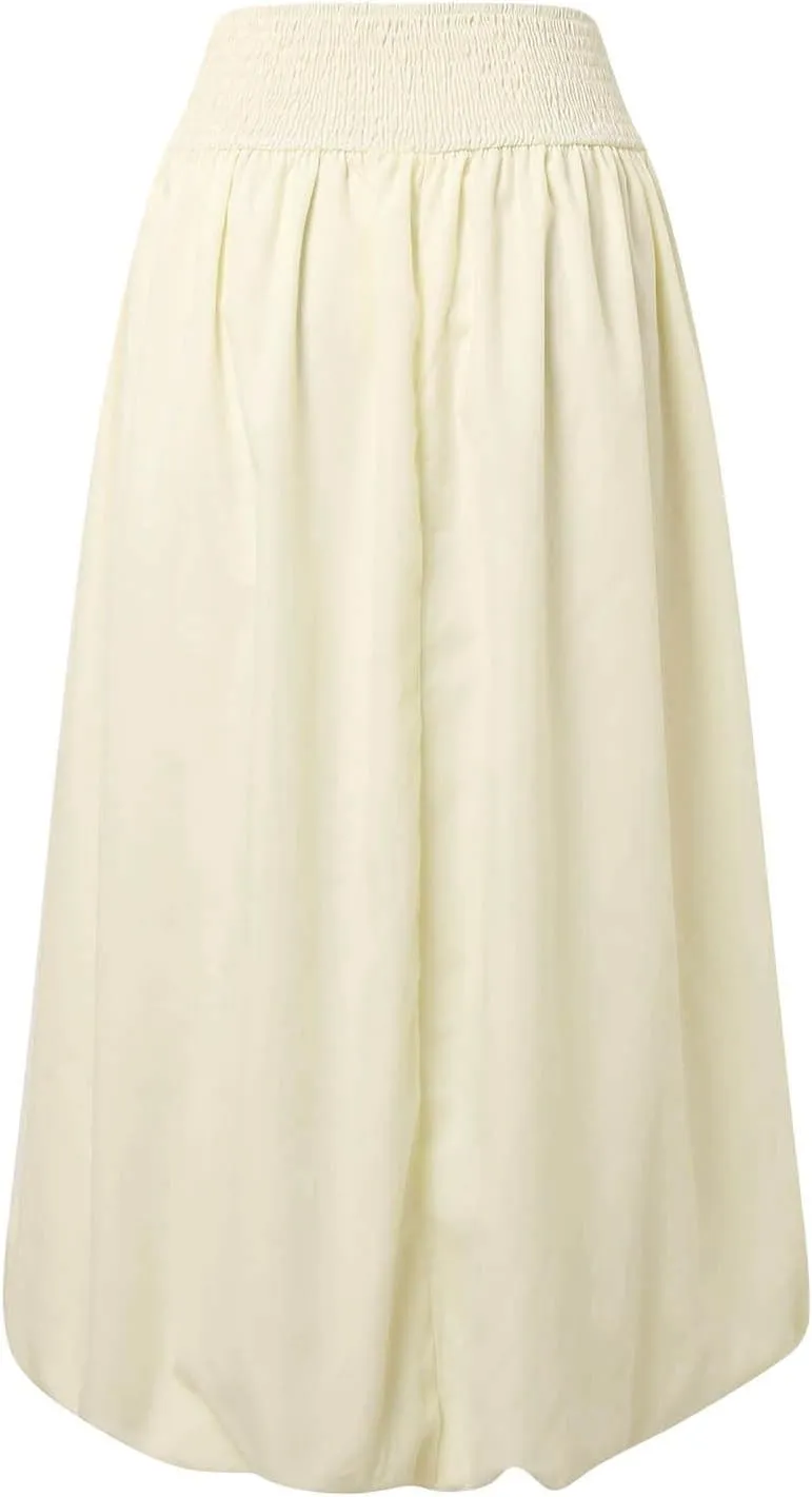 Maxi Skirts for Women 2025 Summer Vacation Flowy Elastic High Waisted Swing A Line Long Skirt