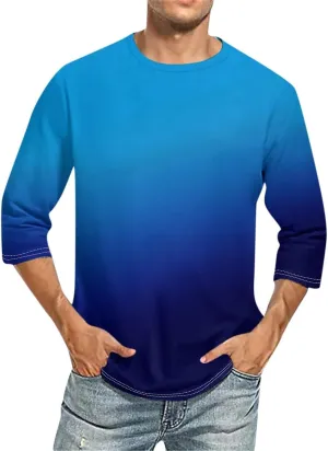 Men's 3/4 Sleeve Casual Raglan Jersey Baseball Tee Shirt Big and Tall Moiture Wicking Slim Fit T-Shirt Henley Shirts