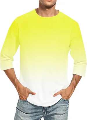 Men's 3/4 Sleeve Casual Raglan Jersey Baseball Tee Shirt Big and Tall Moiture Wicking Slim Fit T-Shirt Henley Shirts