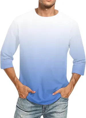 Men's 3/4 Sleeve Casual Raglan Jersey Baseball Tee Shirt Big and Tall Moiture Wicking Slim Fit T-Shirt Henley Shirts
