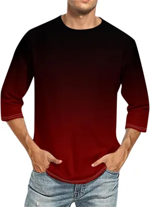 Men's 3/4 Sleeve Casual Raglan Jersey Baseball Tee Shirt Big and Tall Moiture Wicking Slim Fit T-Shirt Henley Shirts