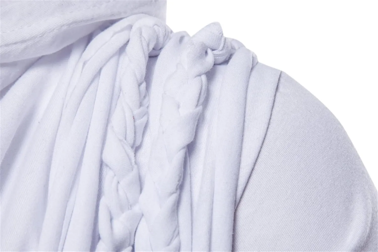 Men's Asymmetric Pile Heap Collar Tshirts Irregular Hem Pullover Hip Hop Tee Top Hipster Hoodie