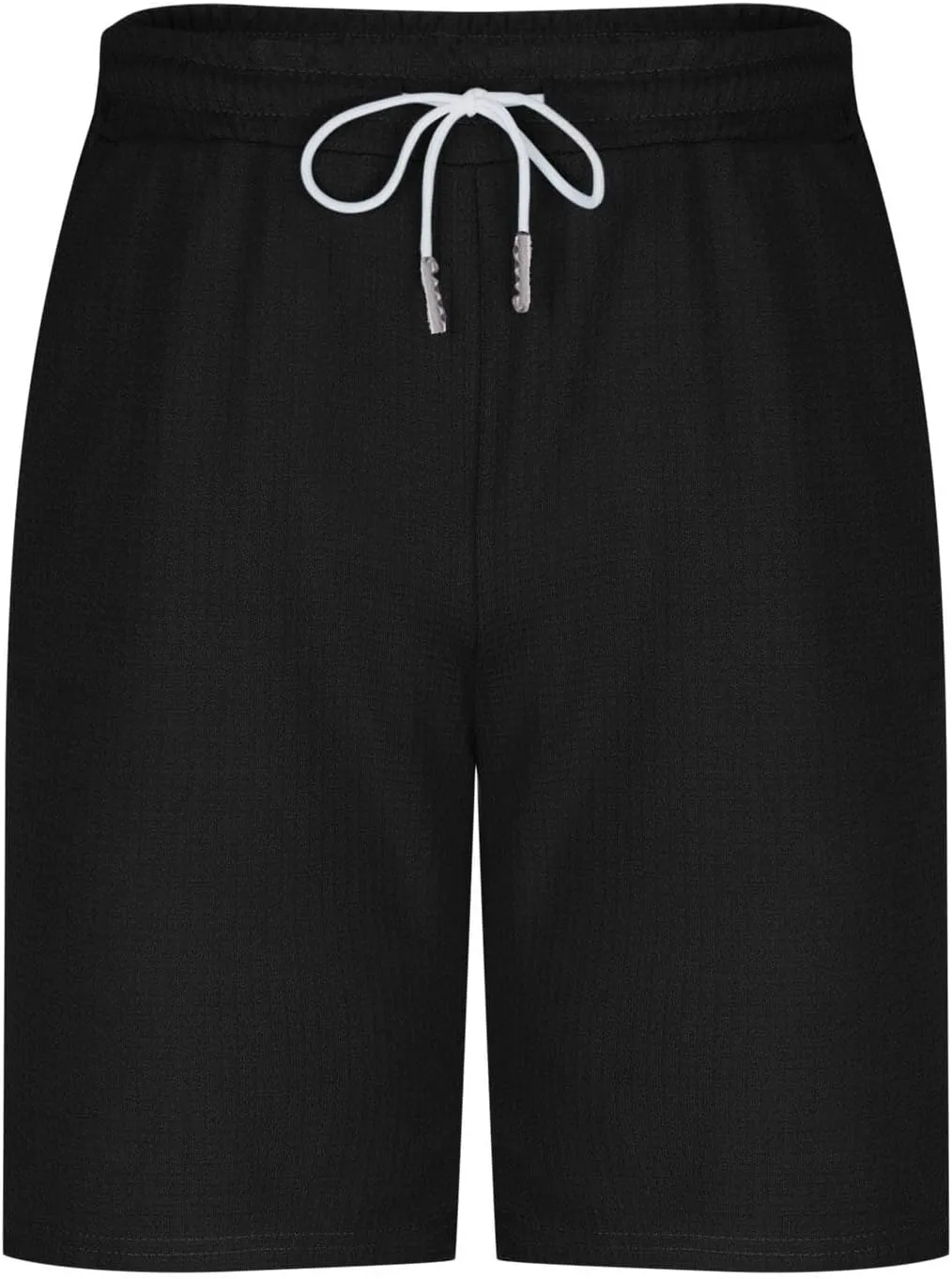Mens Casual Shorts Waffle Elastic Waist Drawstring Workout Running Jogging Shorts Solid Beach Summerwear