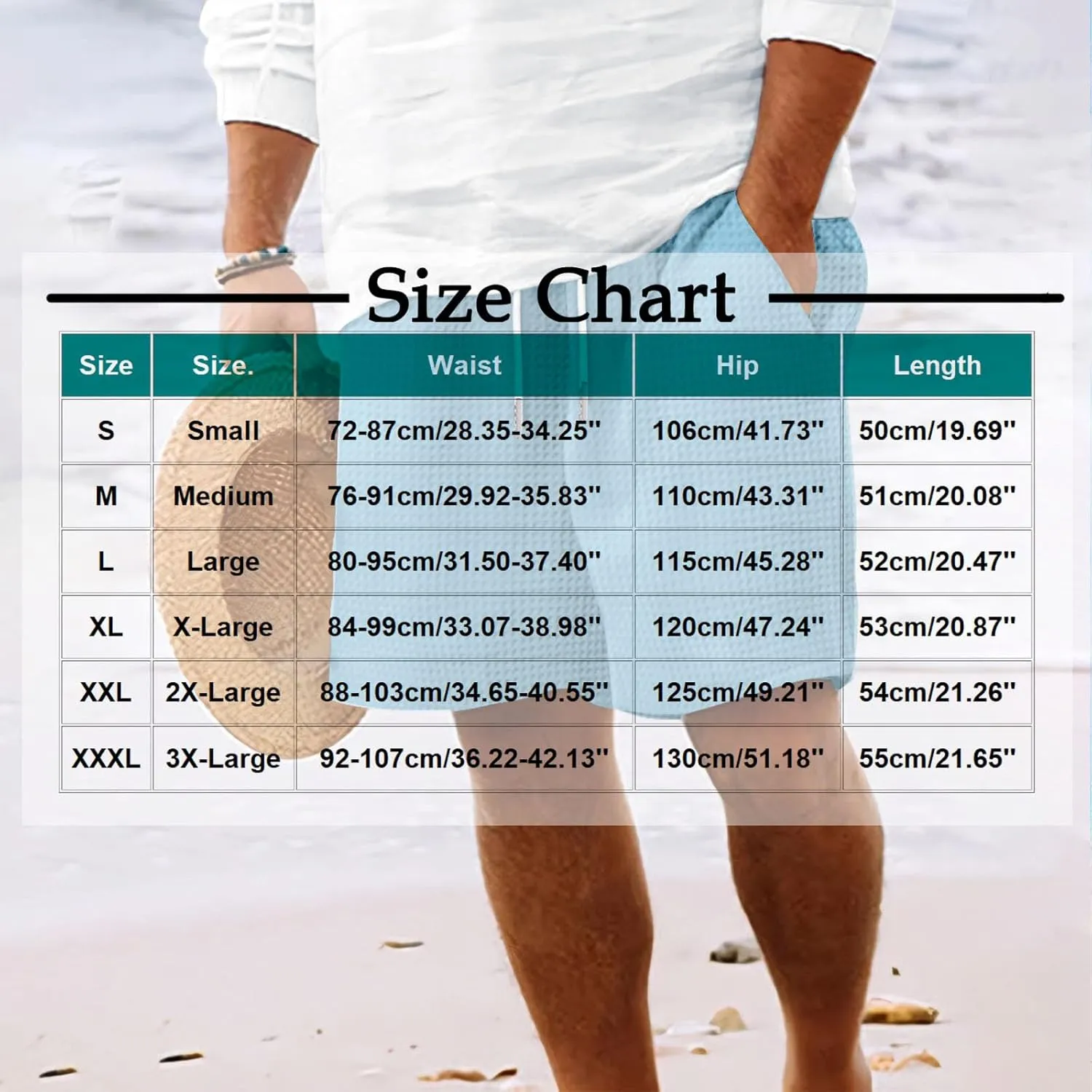 Mens Casual Shorts Waffle Elastic Waist Drawstring Workout Running Jogging Shorts Solid Beach Summerwear