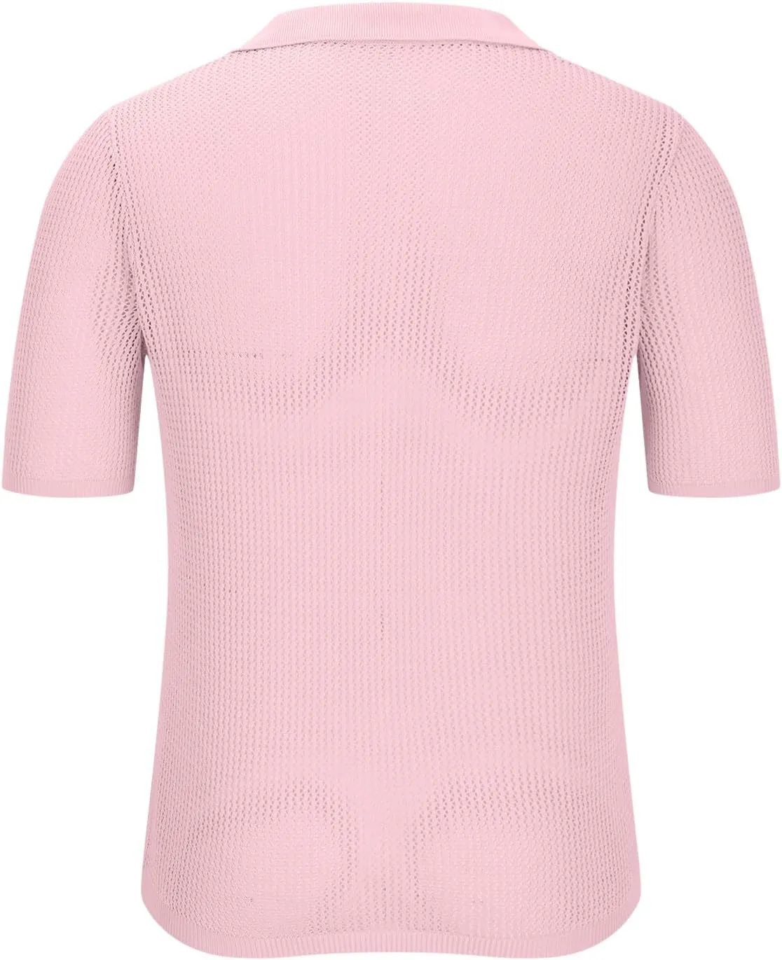 Mens Crochet Shirt Hallow Out Tshirts Summer Beach Tops Button Down Cardigans Muscle T Shirts See Through Tees Blouse