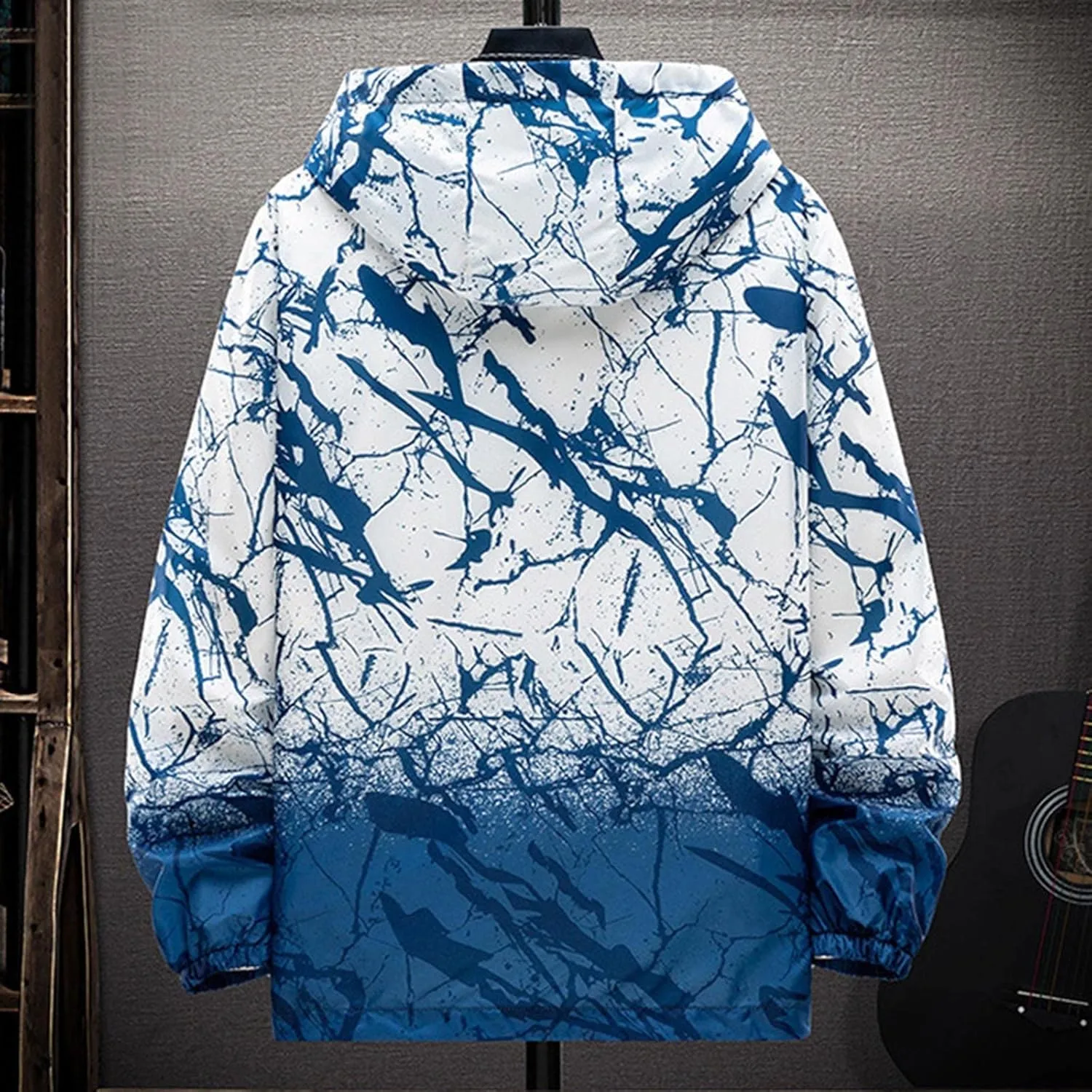 Men's Hoodie Jacket Thin Lightweight Rain Jacket Windproof Fall Casual UV Sun Protection Travel Sportswear