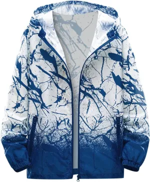 Men's Hoodie Jacket Thin Lightweight Rain Jacket Windproof Fall Casual UV Sun Protection Travel Sportswear