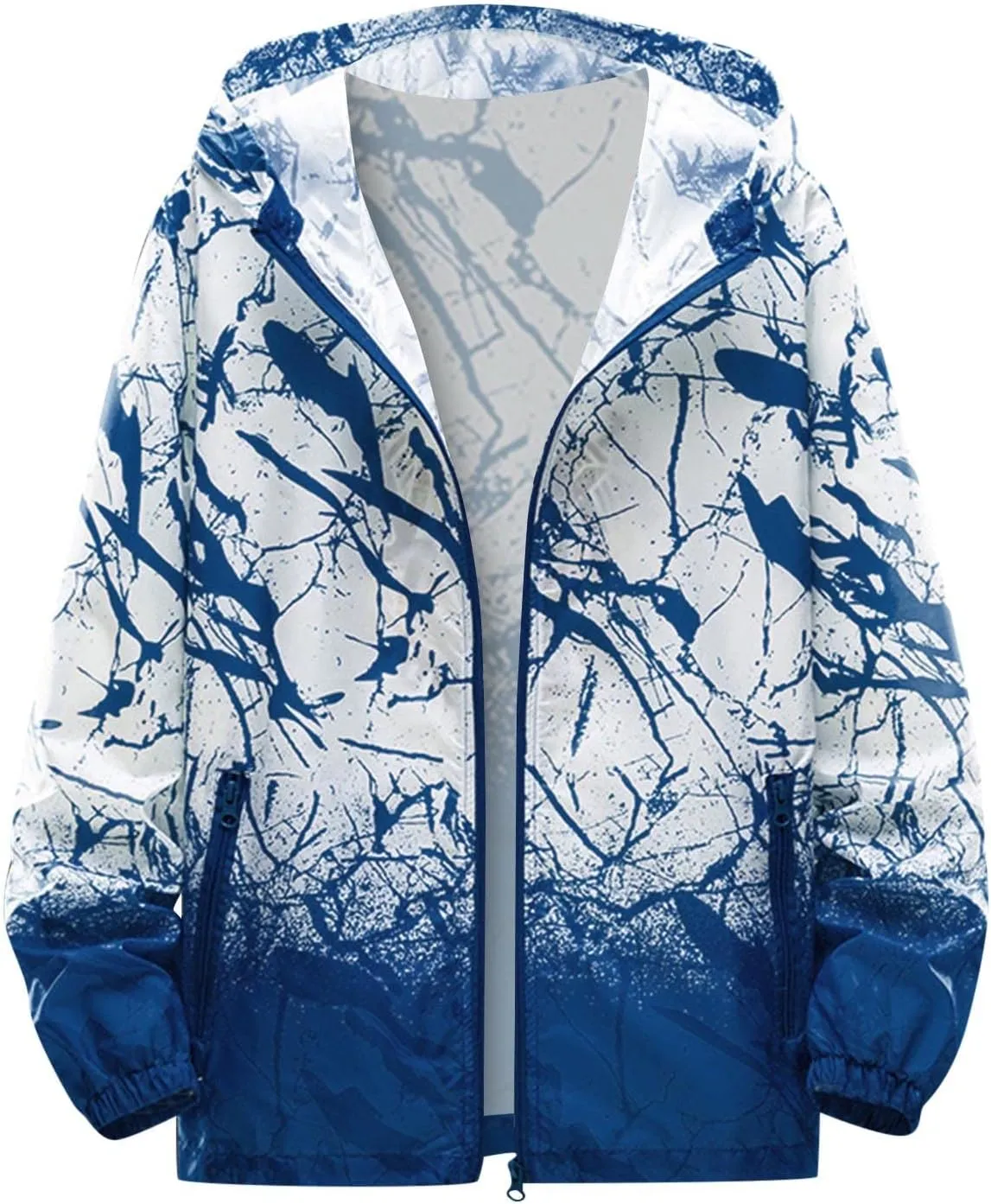 Men's Hoodie Jacket Thin Lightweight Rain Jacket Windproof Fall Casual UV Sun Protection Travel Sportswear