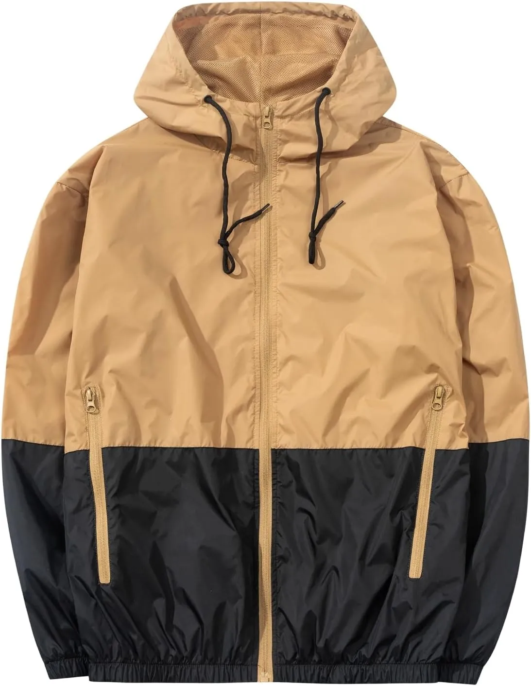 Men's Lightweight Windbreaker Jackets Outdoor Hooded Pocket Raincoat Jacket