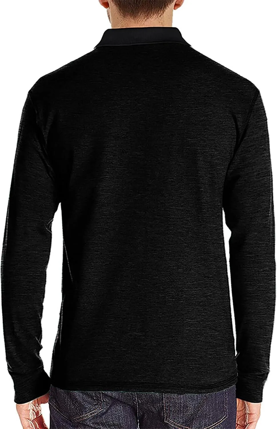 Mens Long Sleeve Polo Shirts Classic Button Down Golf Shirt Fashion Casual Moisture Wicking Shirts with Pocket