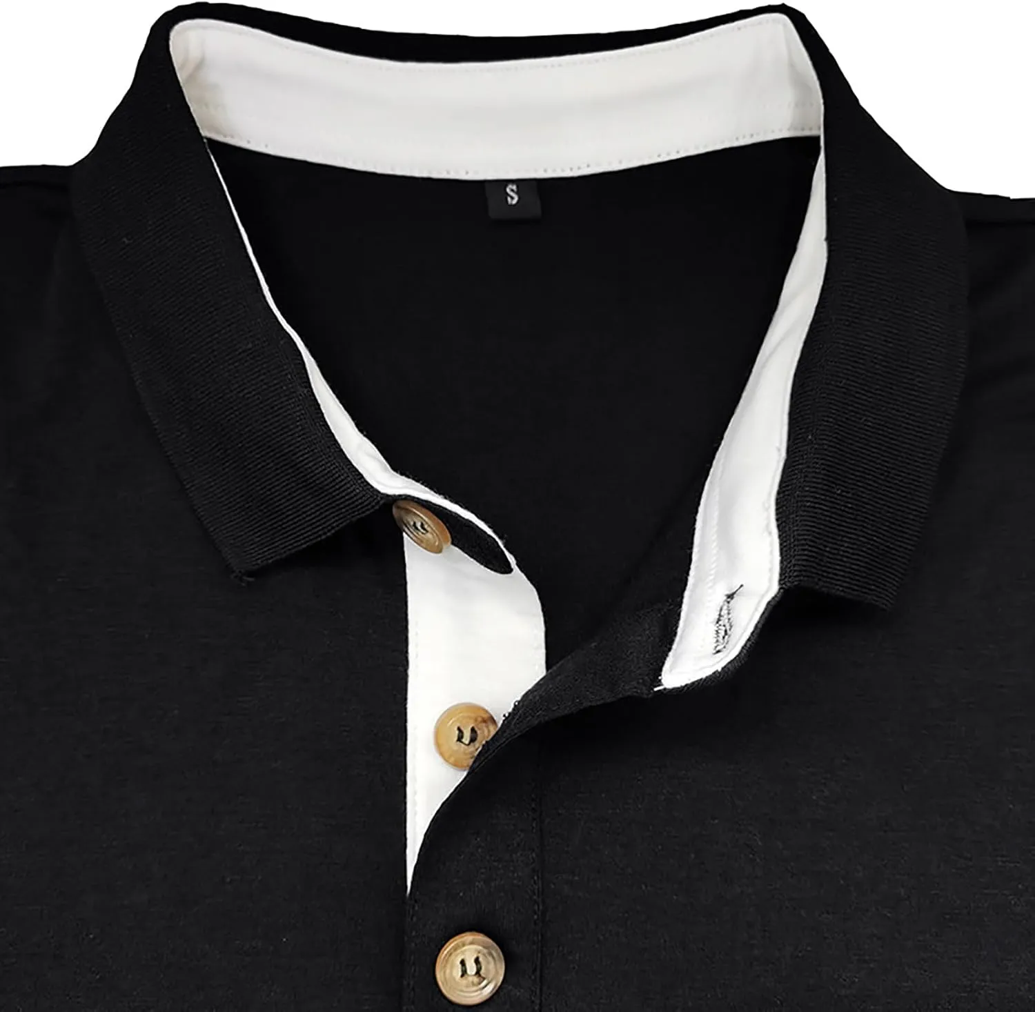 Mens Long Sleeve Polo Shirts Classic Button Down Golf Shirt Fashion Casual Moisture Wicking Shirts with Pocket
