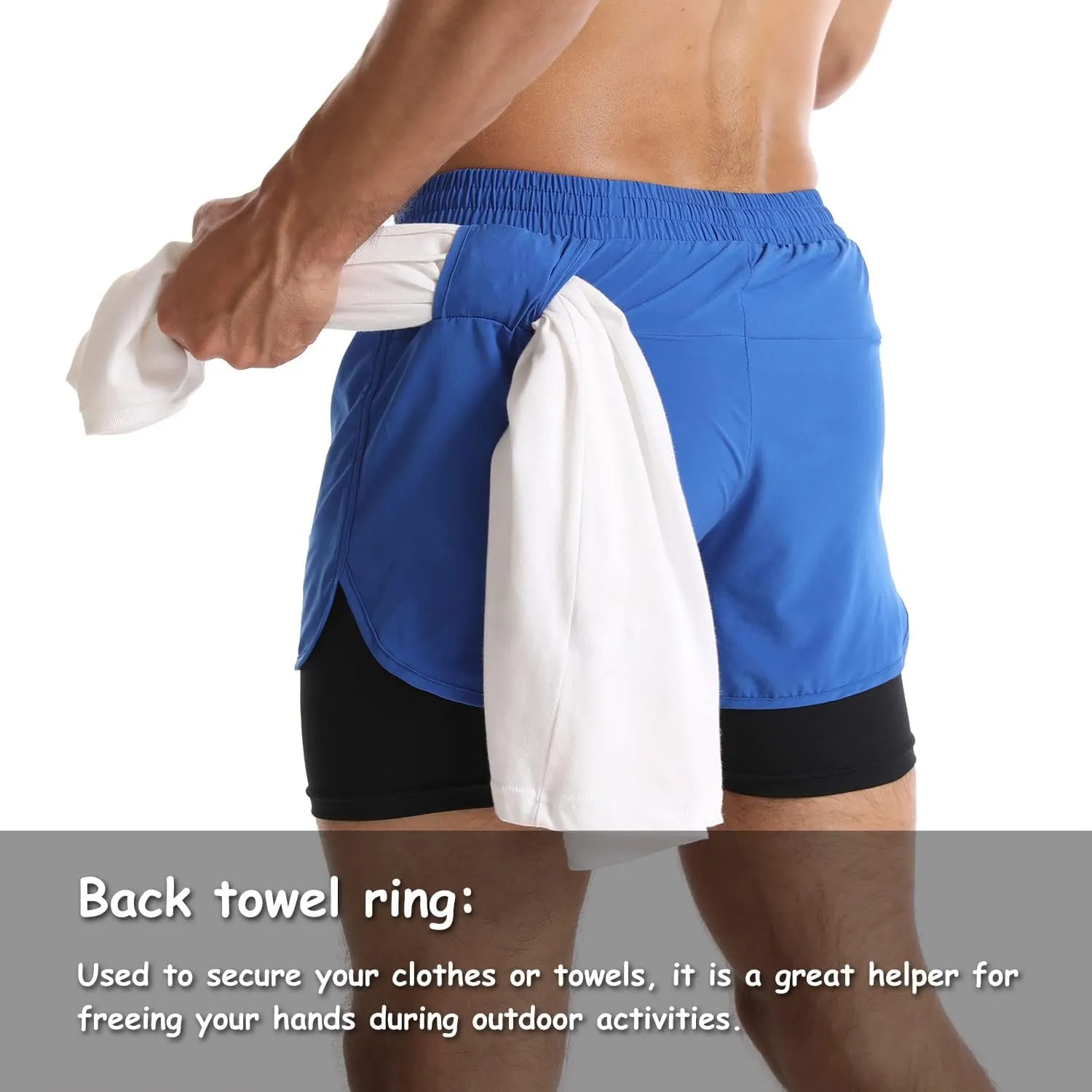 Men's Running Shorts 2 in 1 Sports Shorts Outdoor Marathon Hiking Training Shorts
