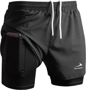 Men's Running Shorts 2 in 1 Sports Shorts Outdoor Marathon Hiking Training Shorts
