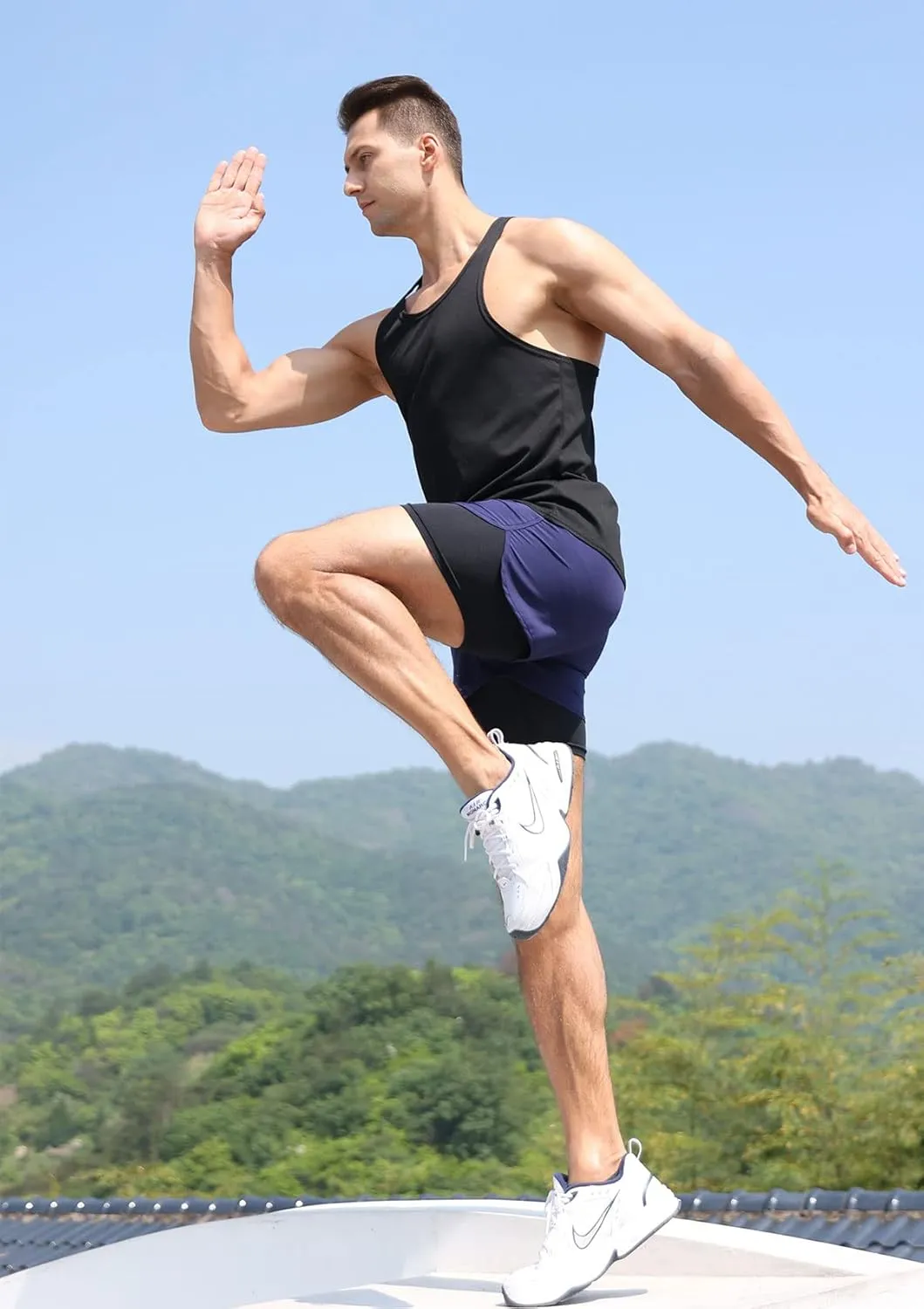 Men's Running Shorts 2 in 1 Sports Shorts Outdoor Marathon Hiking Training Shorts