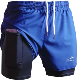 Men's Running Shorts 2 in 1 Sports Shorts Outdoor Marathon Hiking Training Shorts