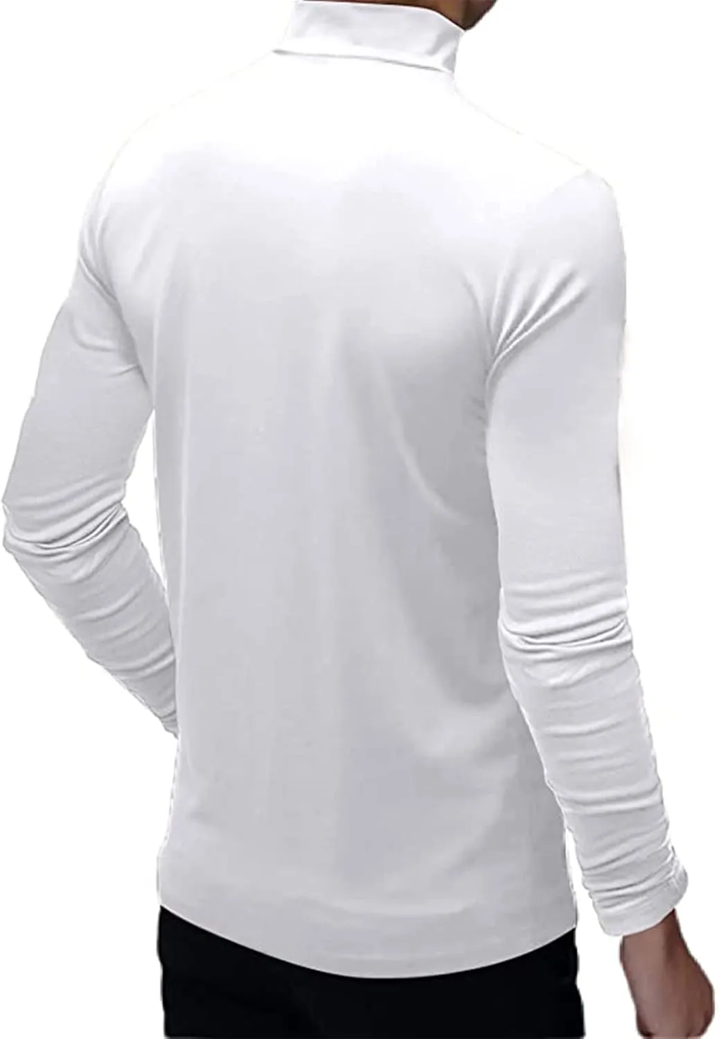 Mens T Shirt Short Sleeve Basic Mock Turtleneck Slim Fit Undershirt Pullover Thermal Solid Tops
