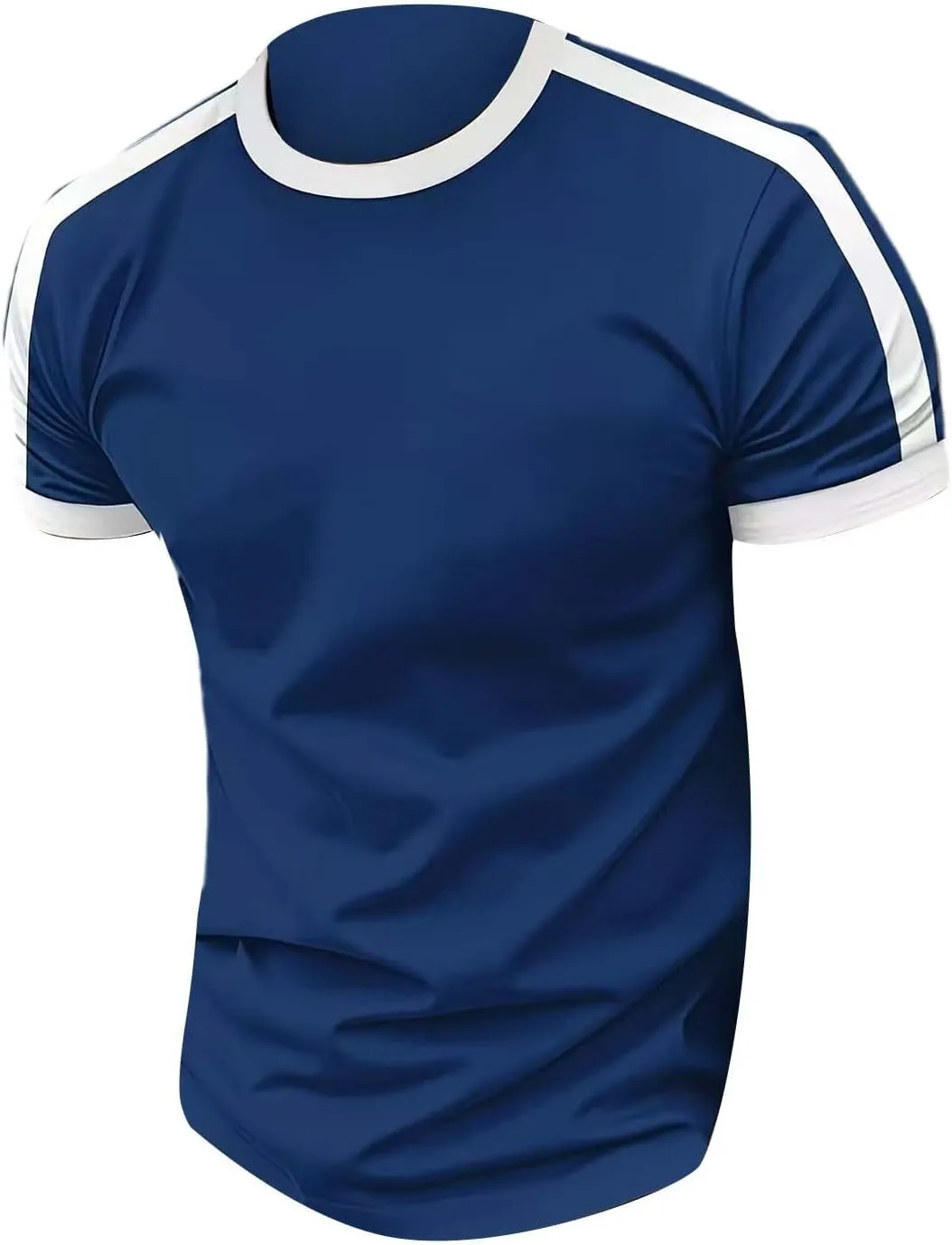 Men's T-Shirts Short Sleeve Crewneck Casual Sport Tee Trendy Colorblock Baseball Shirt Workout Muscle Top Big & Tall