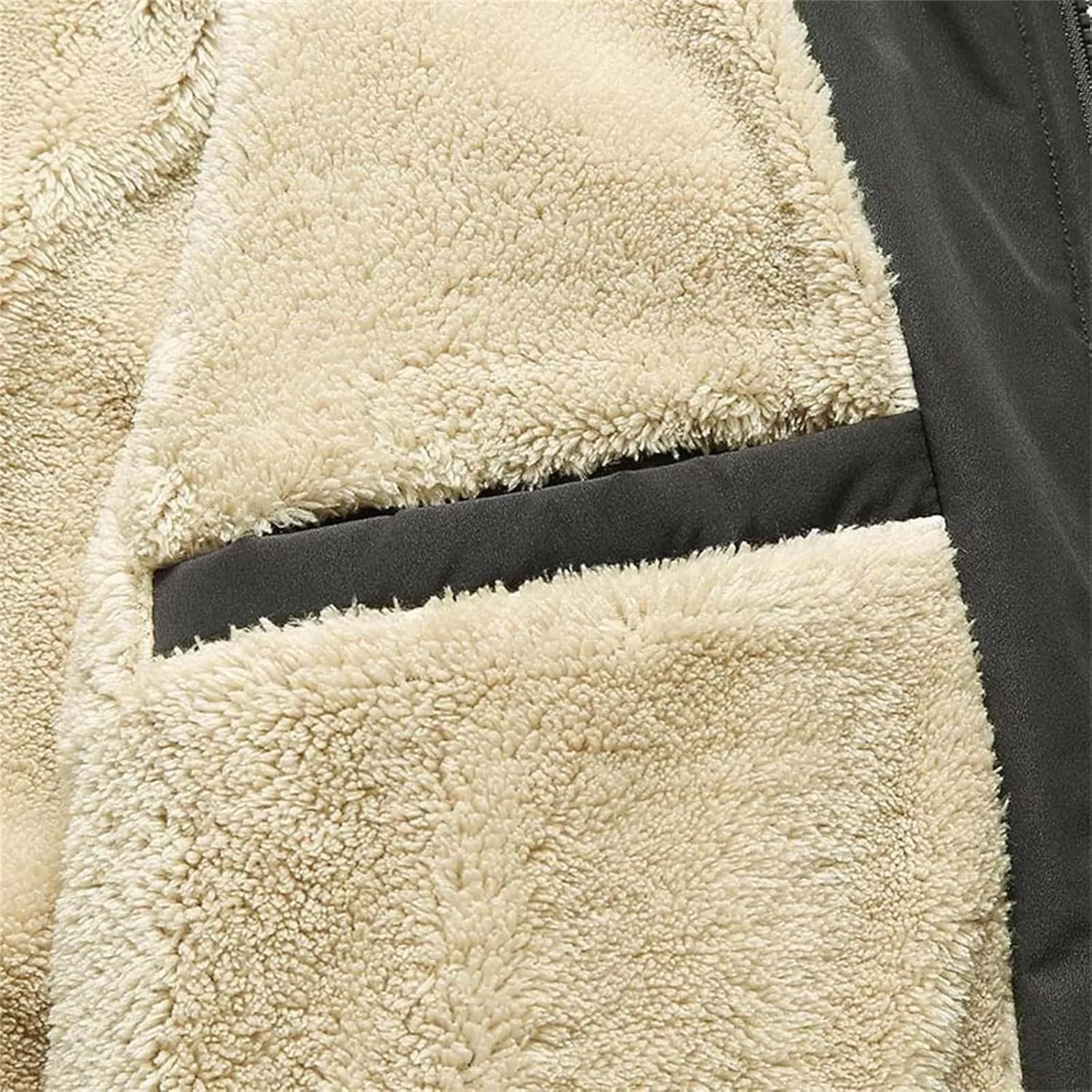 Men's Winter Jacket Fleece Sherpa Lined Warm Jacket Full Zip Up Thick Winter Coats Work Outwear Plus Size with Pocket