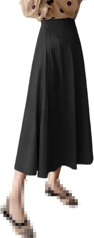 Mid-Length high-Waist Office Flared Skirt for Women,Summer,A-line Skirt
