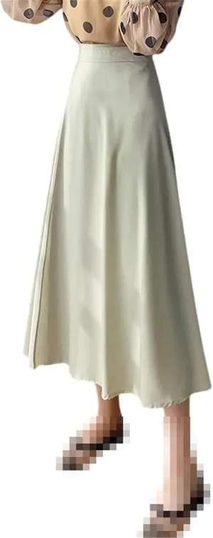 Mid-Length high-Waist Office Flared Skirt for Women,Summer,A-line Skirt