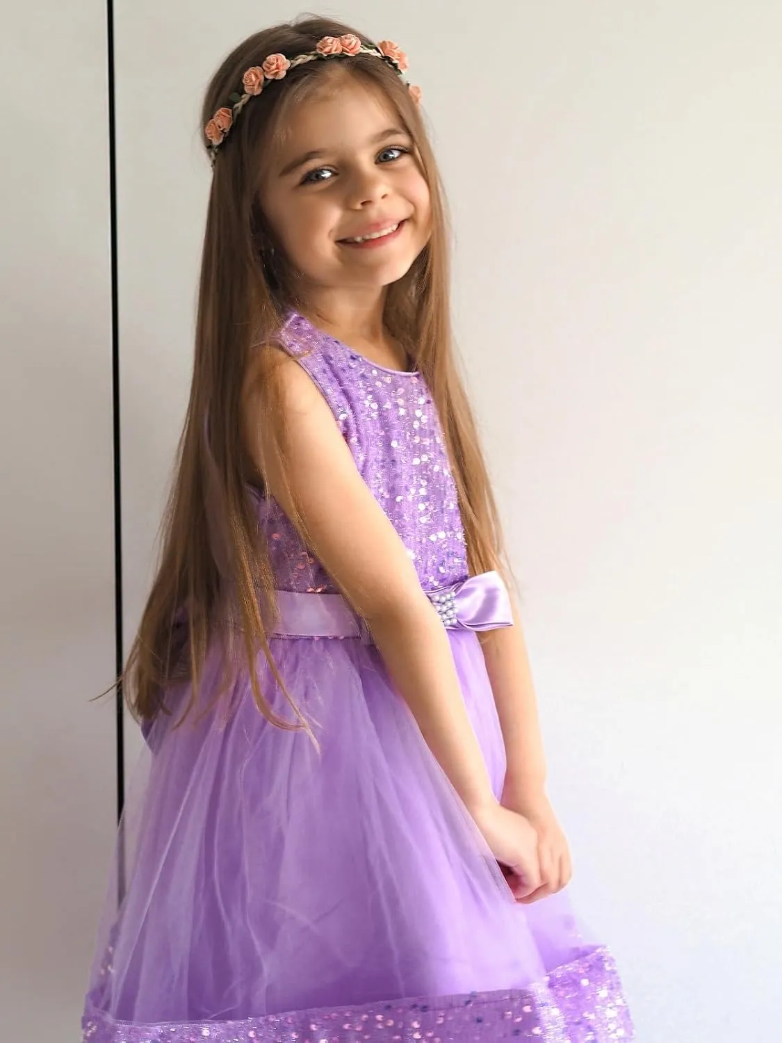 Miipat Baby Girl Pageant Dress Sequins Princess Dress Toddler Flower Wedding Birthday Party Gown Dresses 12 Months-4 Years