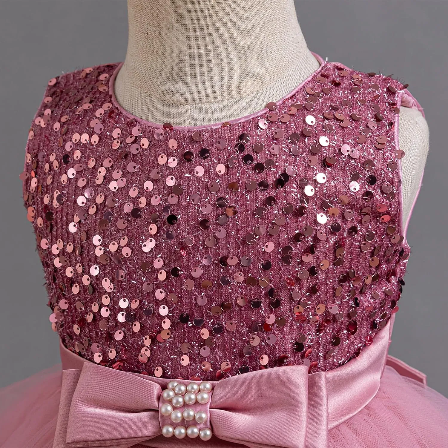 Miipat Baby Girl Pageant Dress Sequins Princess Dress Toddler Flower Wedding Birthday Party Gown Dresses 12 Months-4 Years
